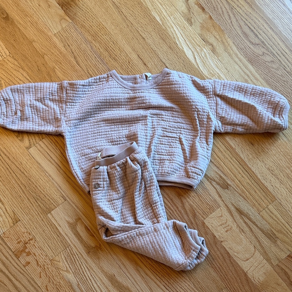 Quincy Mae Pink Quilted Sweat Set